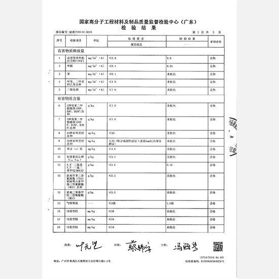 混合型跑道材料样块检测报告3